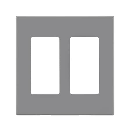 Ezgeneration Decora Light Gray 2 Gang Polycarbonate Screwless Wall Plate EZ2514486